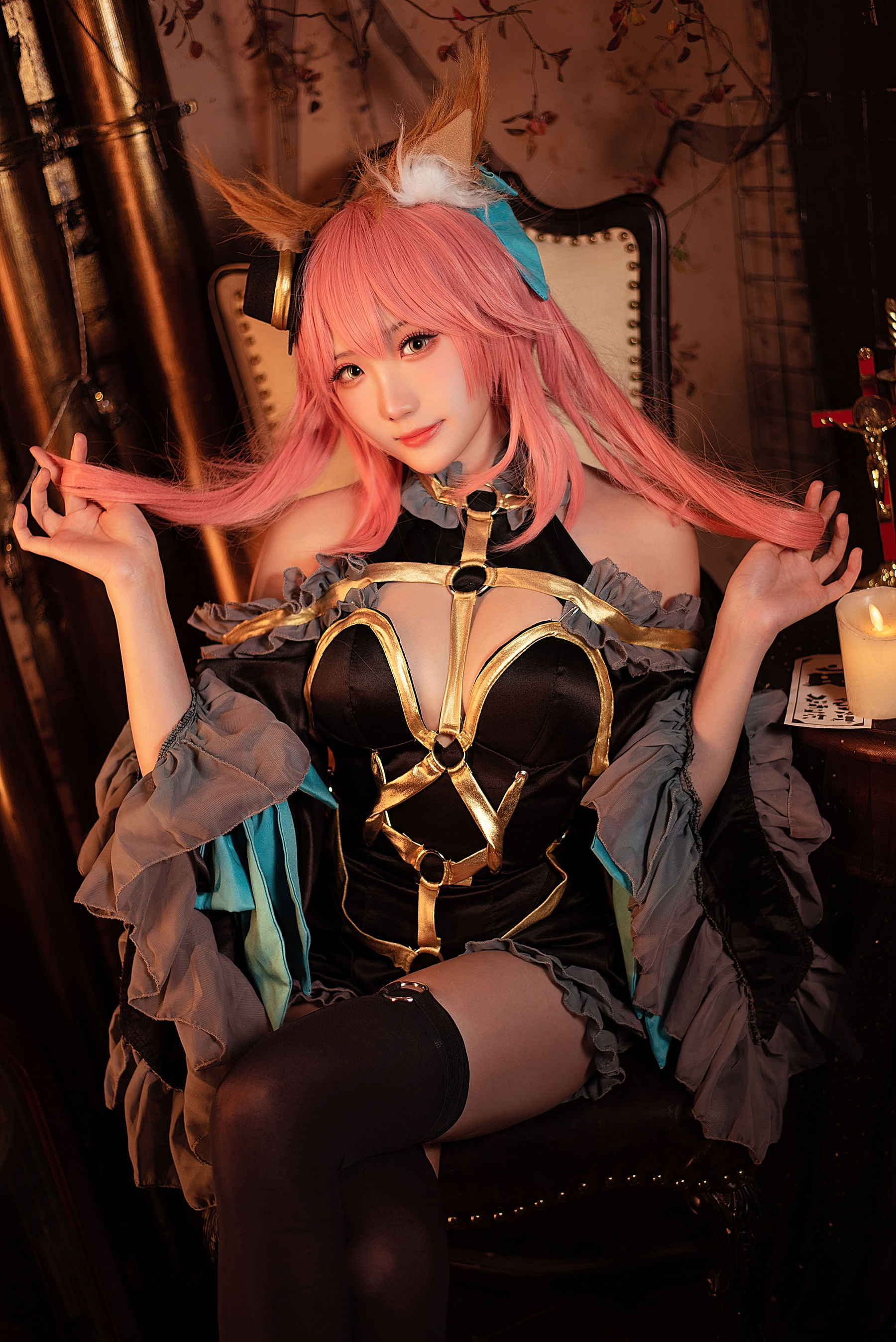 Coser瓜希酱福利 – 玉藻前 漆黑魔术服 [20P]-66COS