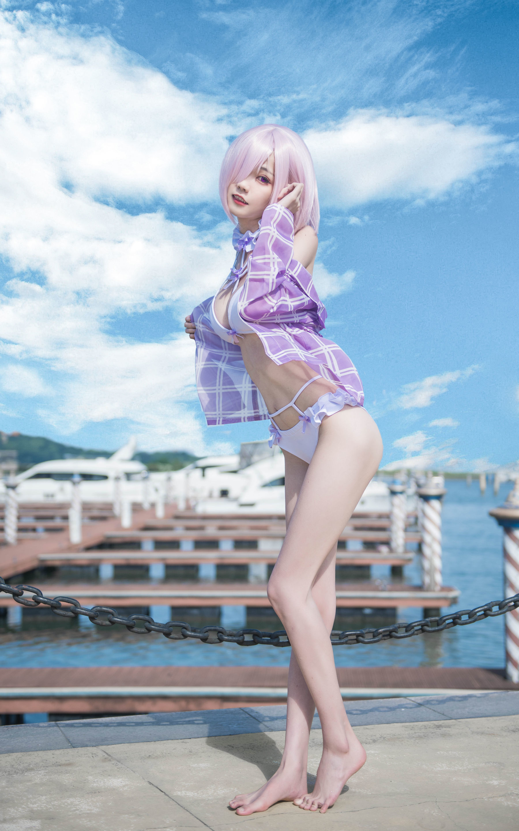 [萝莉COS] 小妖精你的负卿 – 玛修泳装 [16P]-66COS