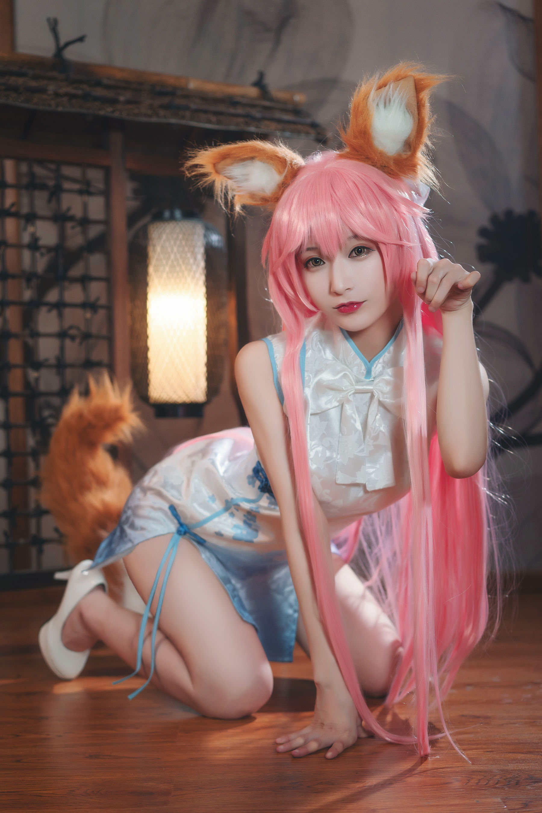 [Cosplay写真] 动漫博主铁板烧鬼舞w – 玉藻前 旗袍 [20P]-66COS