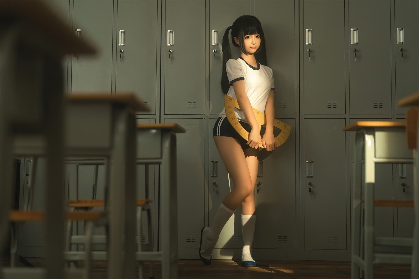 蠢沫沫 – 午后课间-可爱粉裙 [45P]-66COS