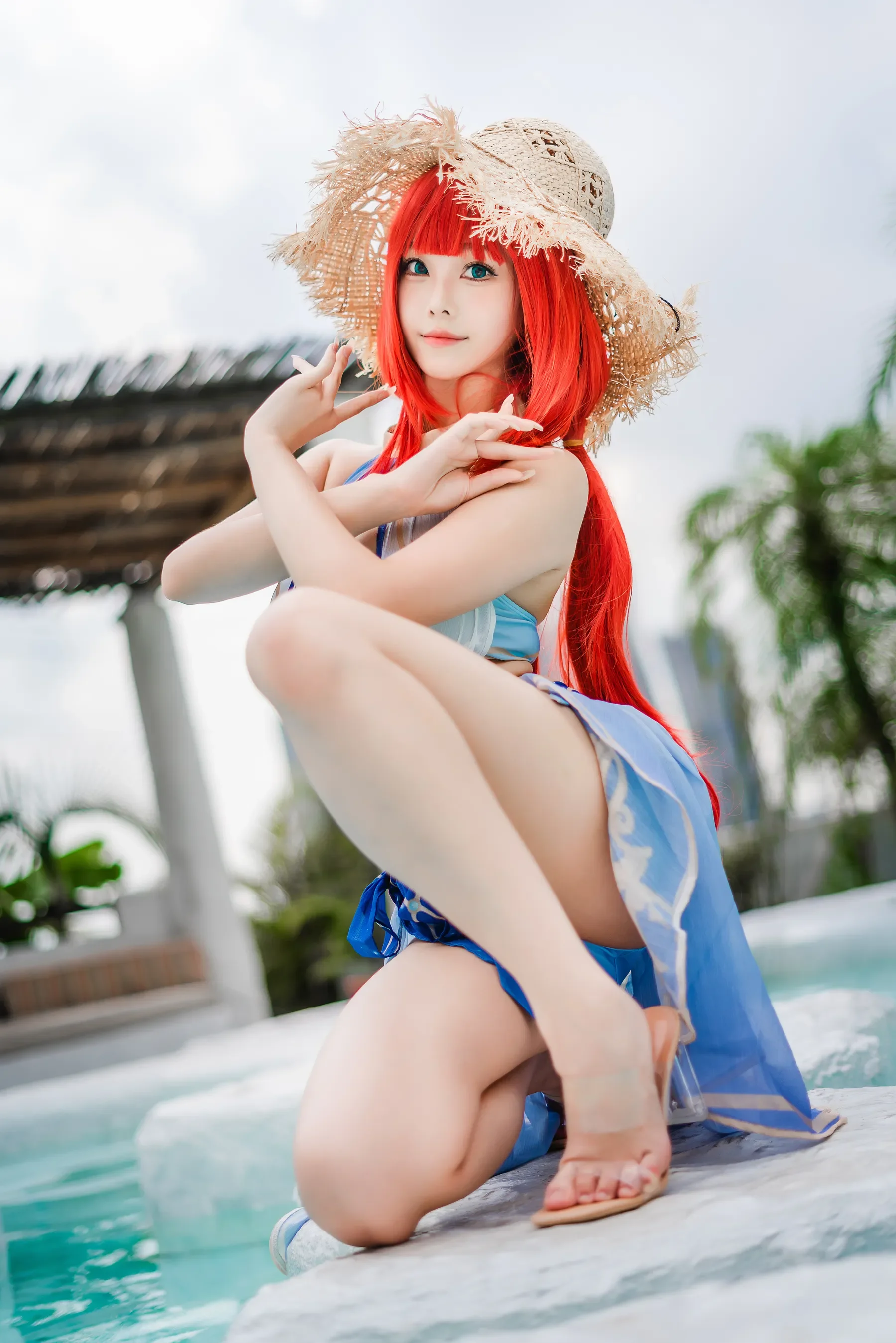 蜜汁猫裘 – 原神 妮露泳装 [21P]-66COS