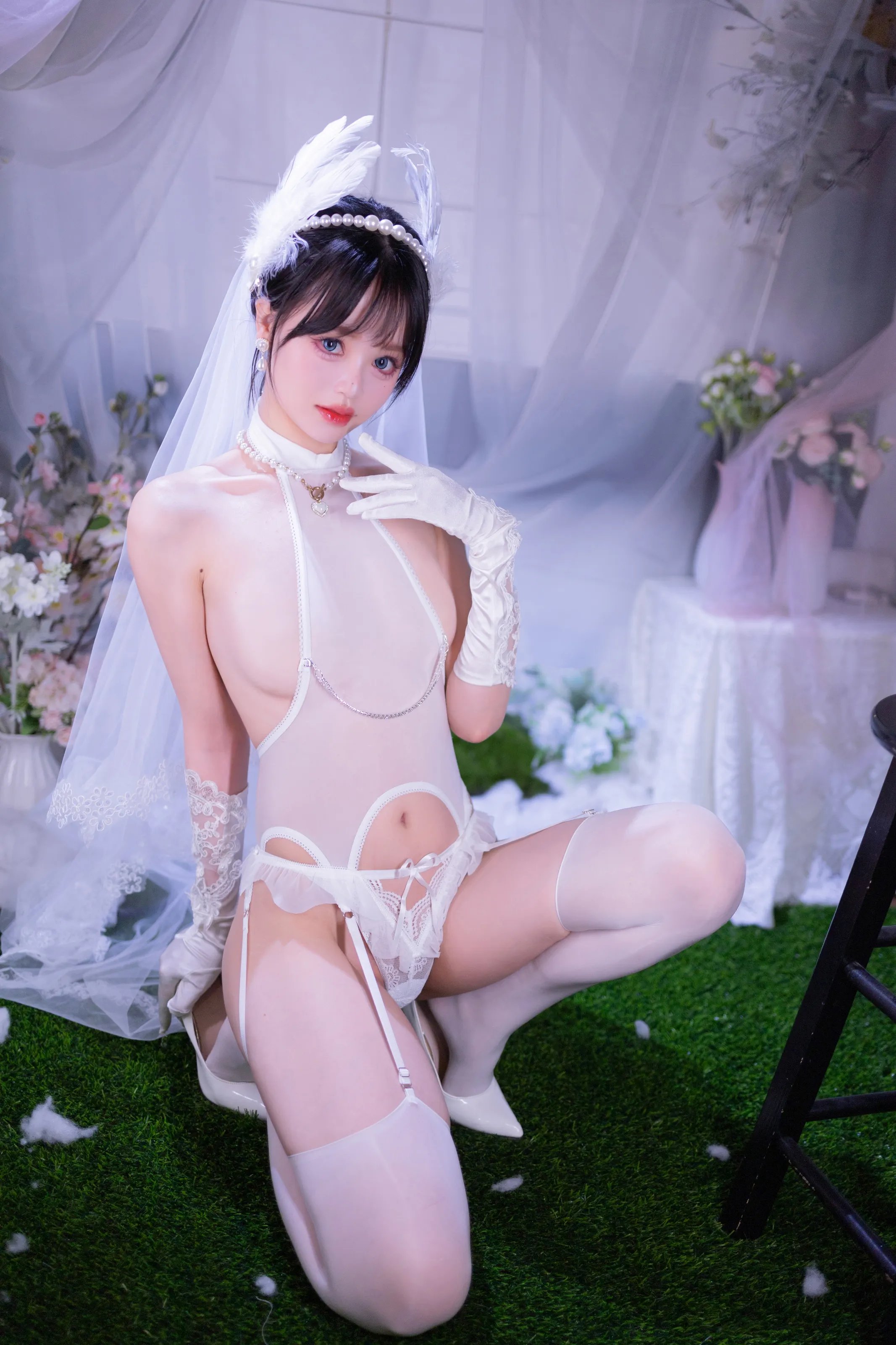 星黛鹿鹿i – 白丝花嫁 [50P]-66COS