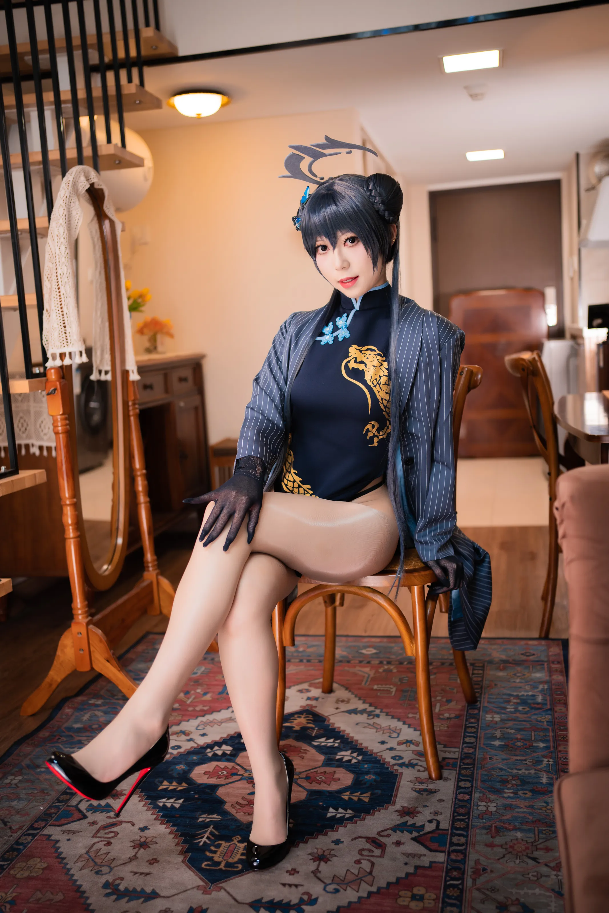 Money冷冷 – 蔚蓝档案-妃咲旗袍 [63P] 插图4