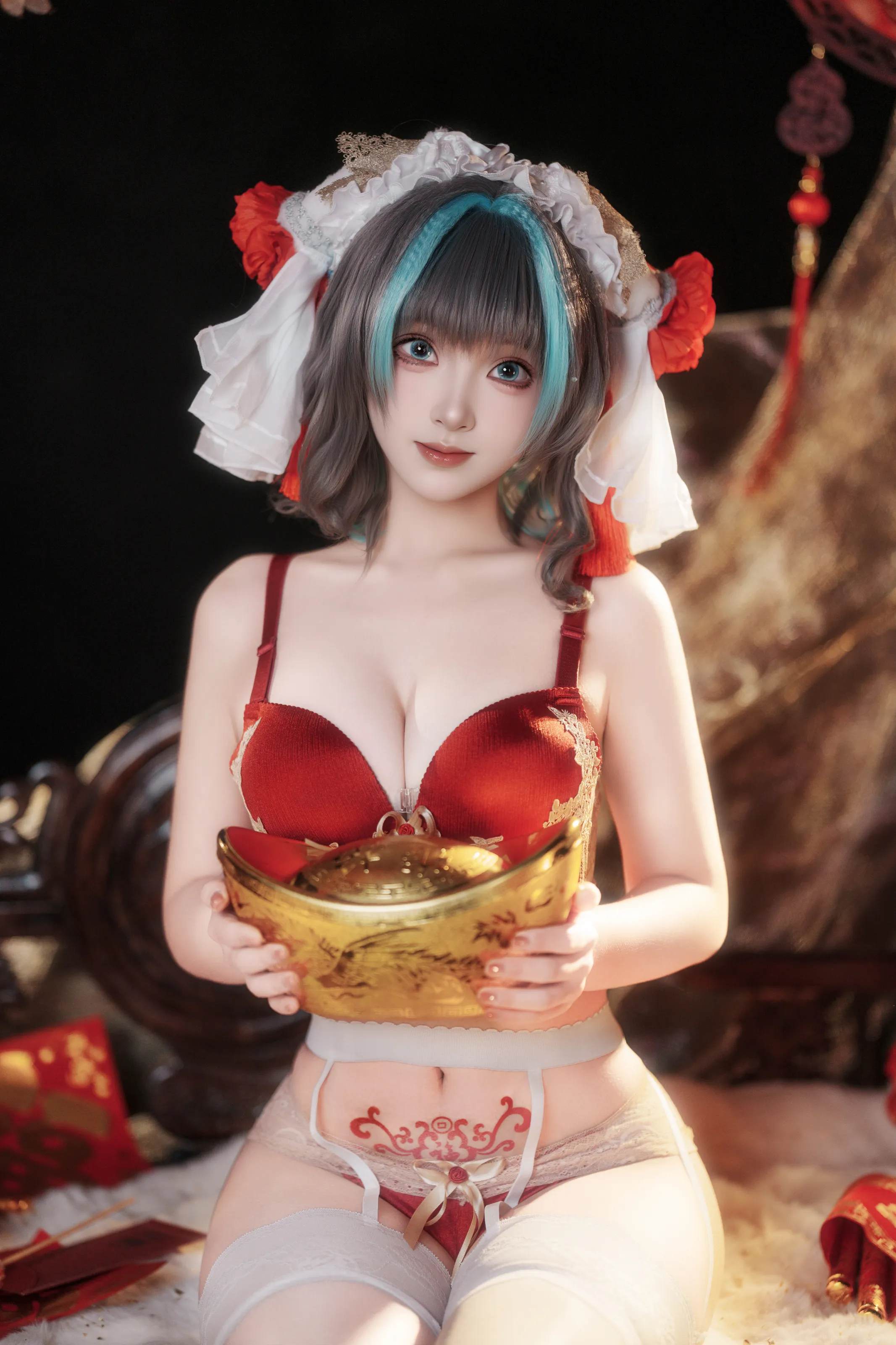 Bangni邦尼 – 碧蓝航线 柴郡新春旗袍 [81P]-66COS