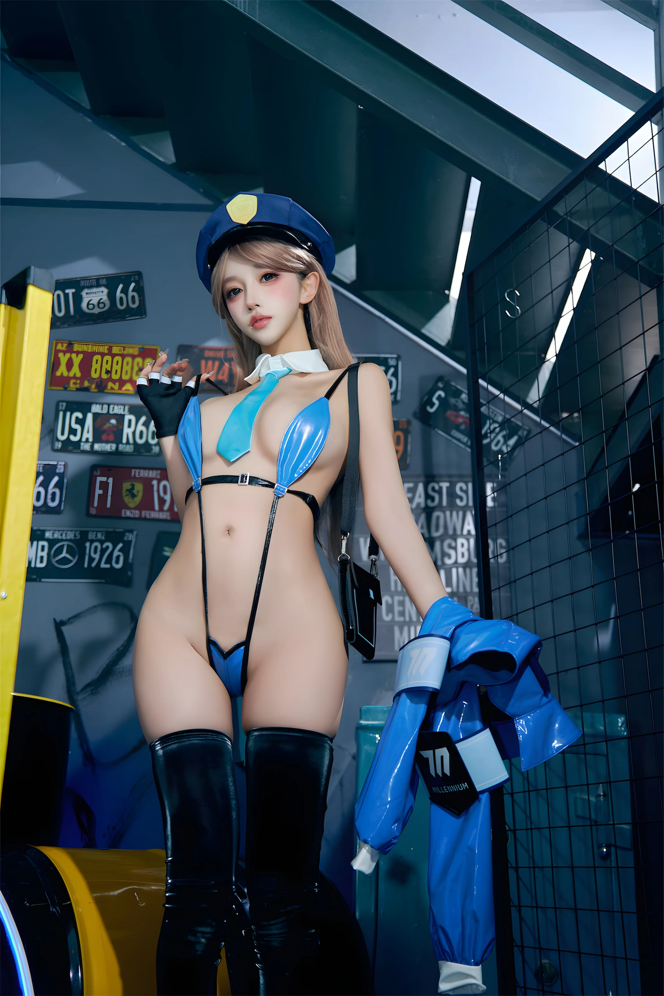 过期米线线喵 – 女保安 [59P]-66COS
