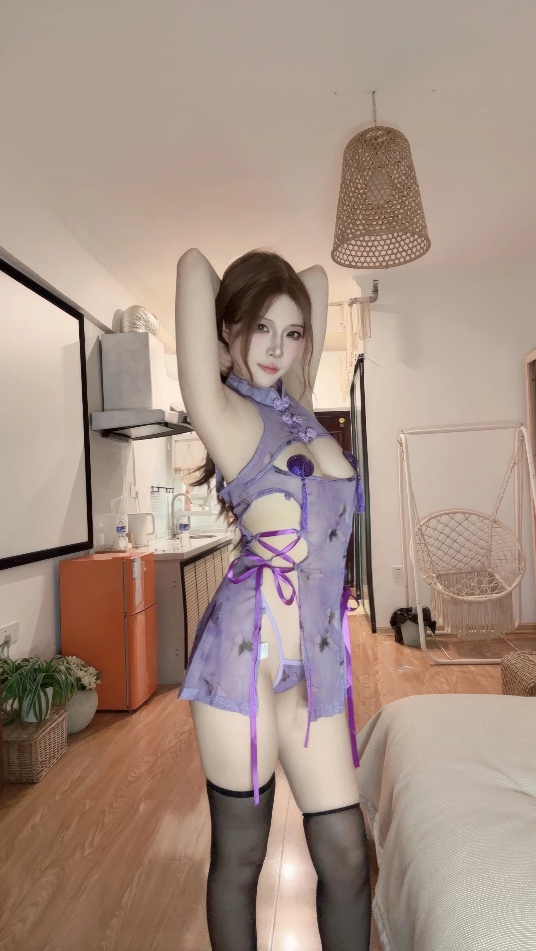 二佐Nisa – 私房 紫旗袍 [50P] 插图6