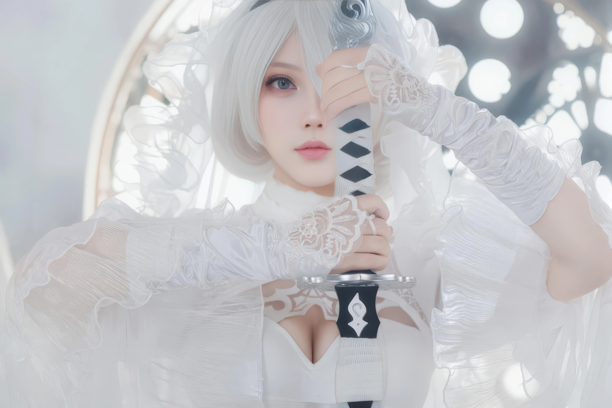 CatDemon喵崽（你的喵崽）- 尼尔 2B 纯白花嫁 [75P] 插图3