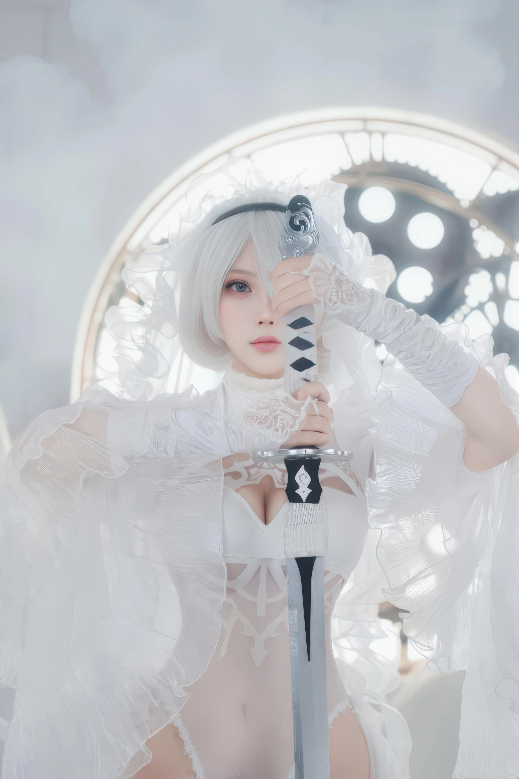 CatDemon喵崽（你的喵崽）- 尼尔 2B 纯白花嫁 [75P]-66COS