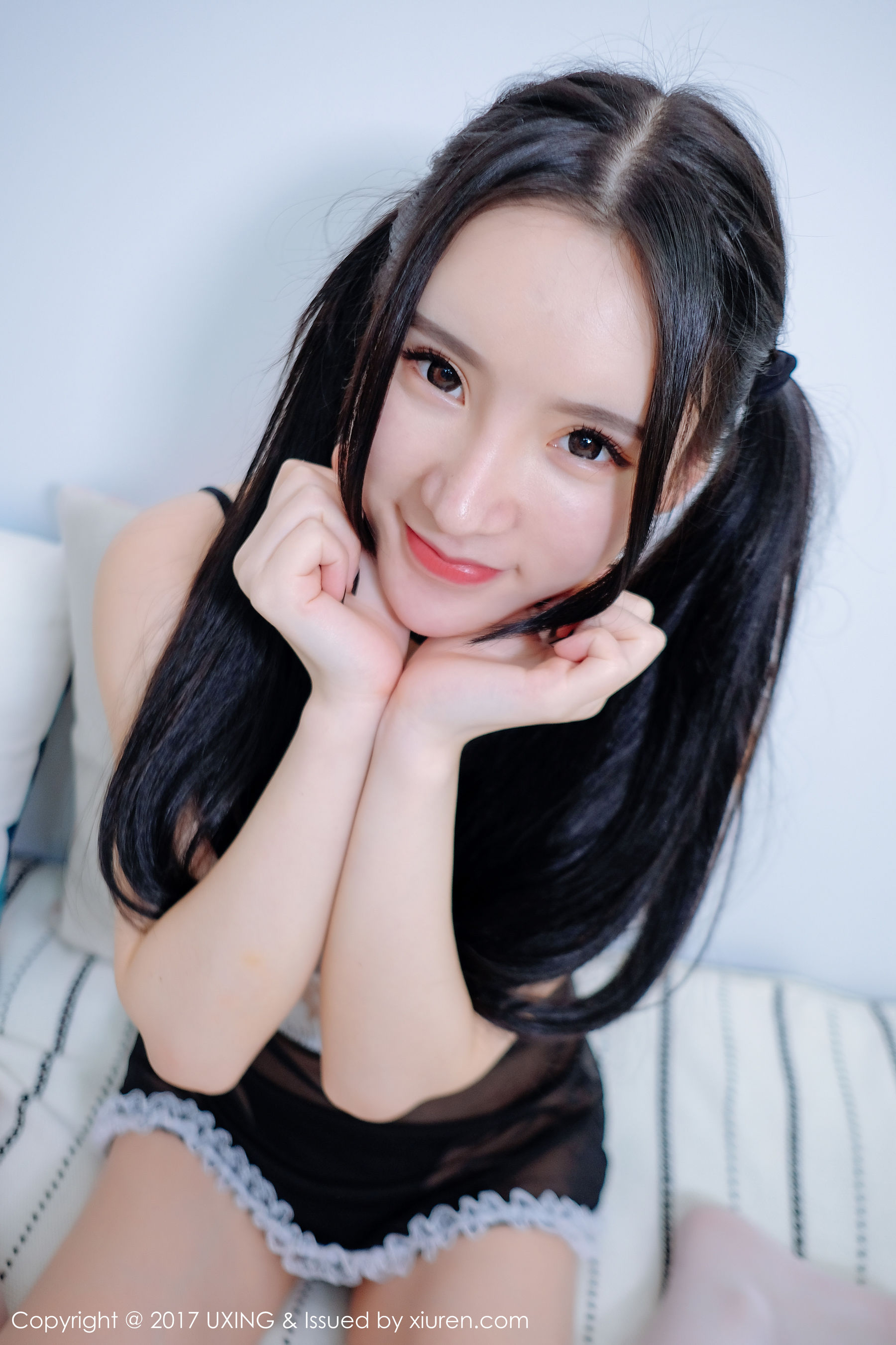 周于希dummy《诱惑女仆装、性感皮衣、蕾丝吊袜》 优星馆UXING VOL.055 [38P]-66COS