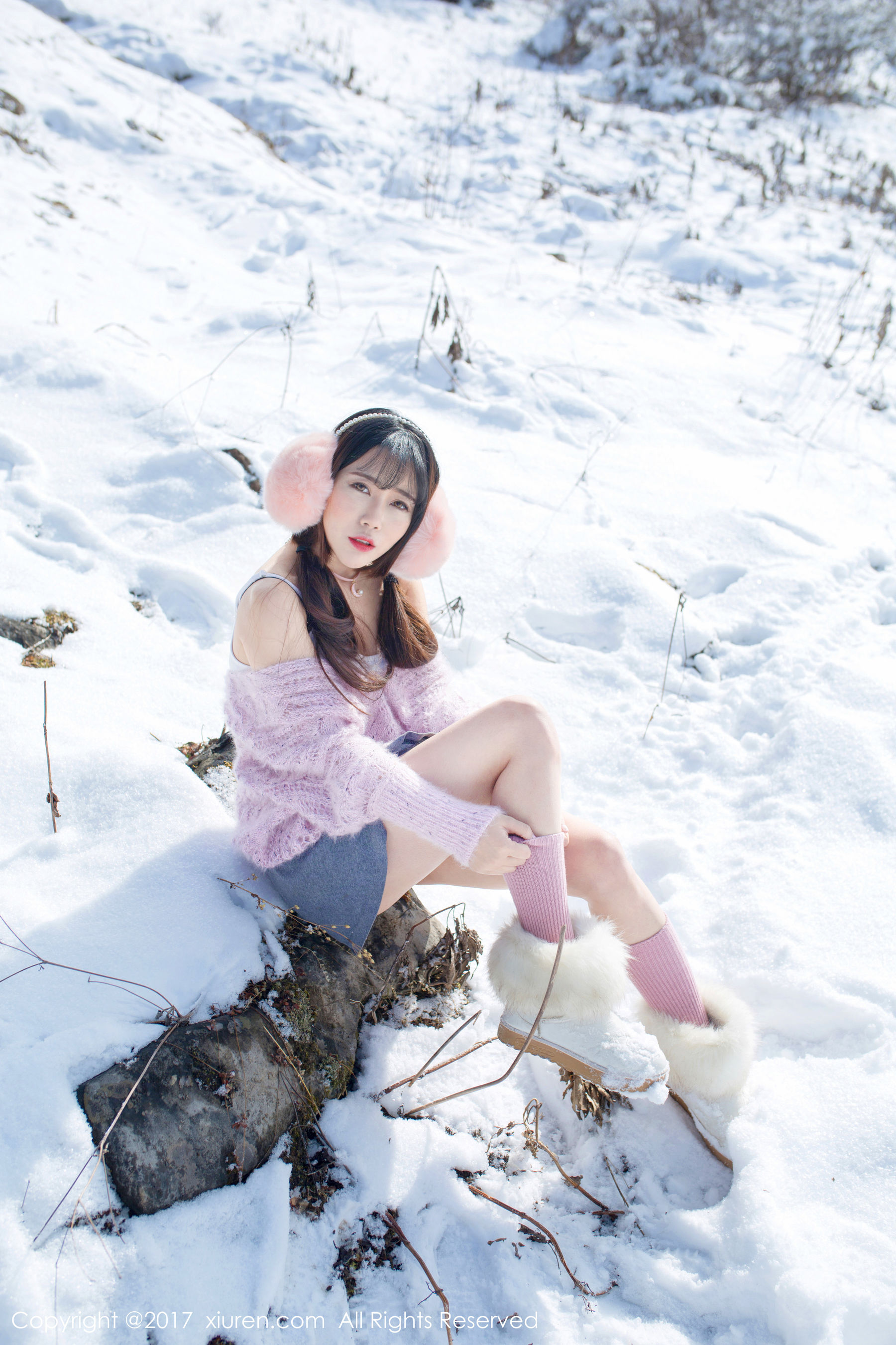 兜豆靓Youlina《冬天雪地人体摄影》 秀人网XIUREN No.720-66COS