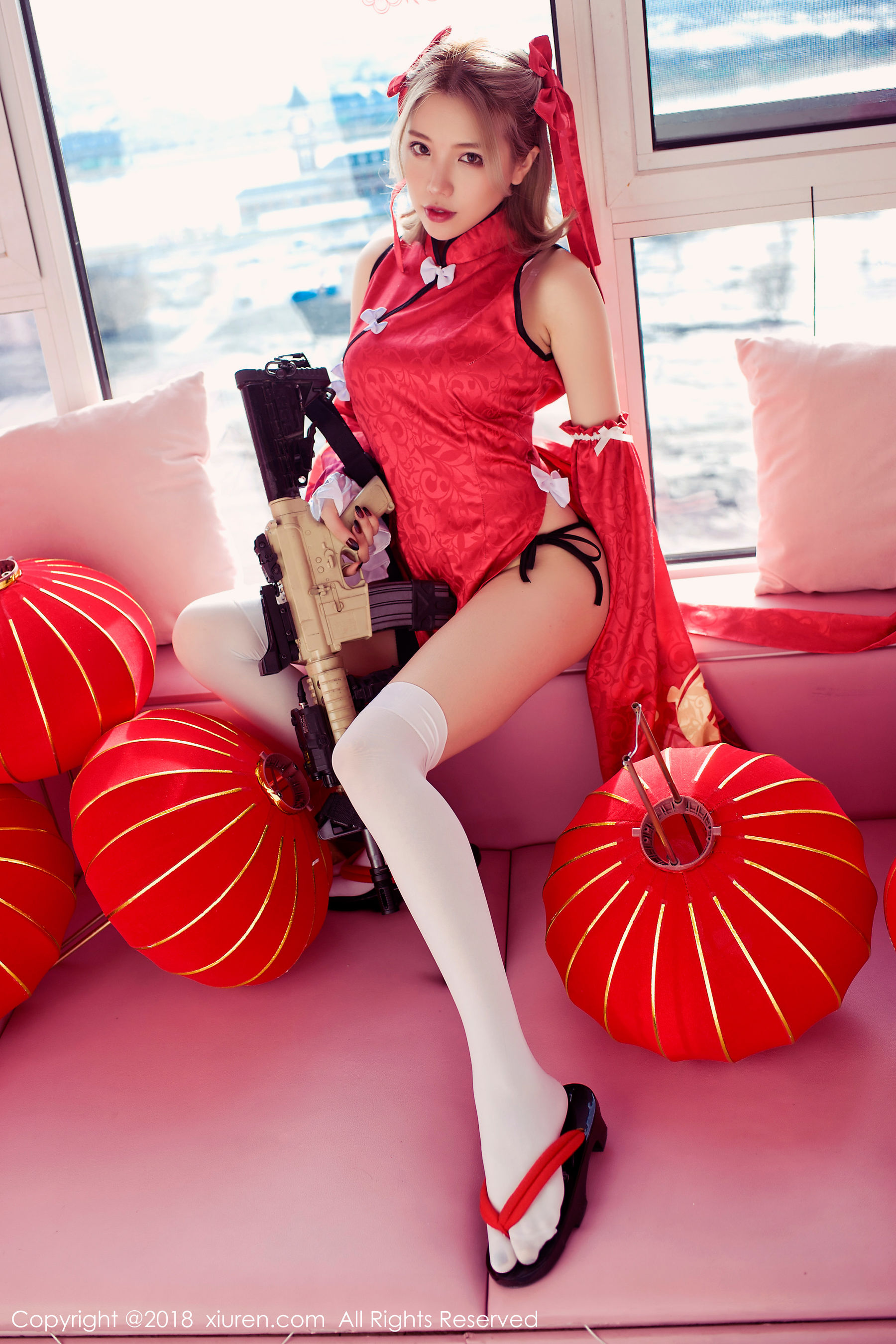 黄楽然《保鲜膜裹身+极品COS枪娘》 秀人 No.911-66COS