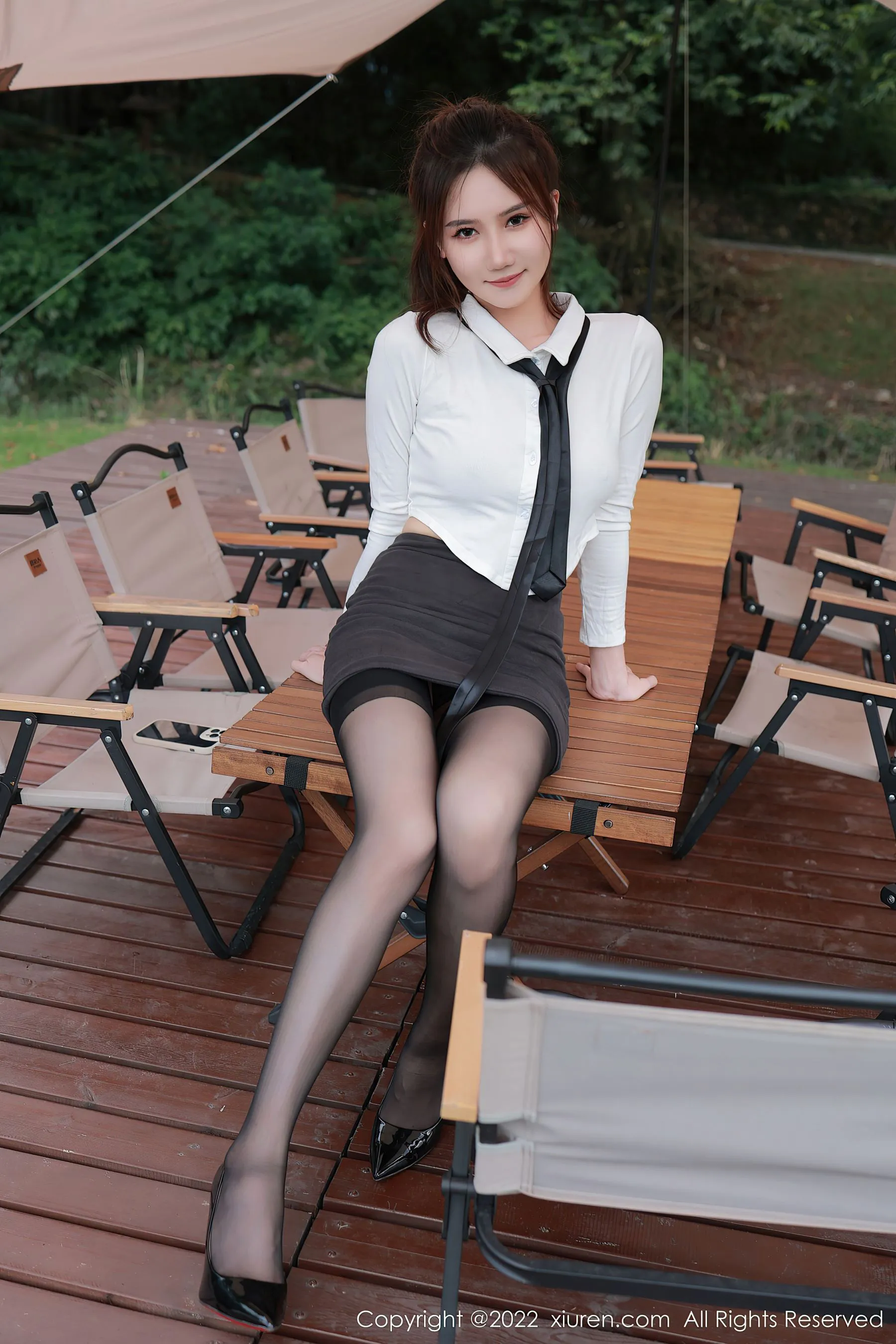 秀人网 No.5703 古月小同学 黑丝白T-66COS