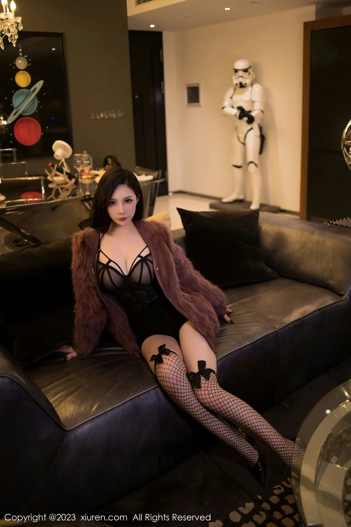 XiuRen 秀人 No.6908 大琪琪Emily 黑色情趣内衣 [83P]-66COS