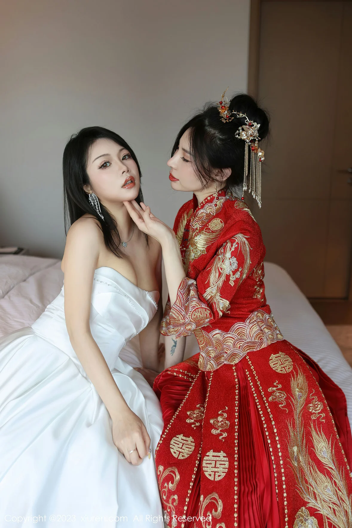 XiuRen 秀人 No.6957 曼柔两位性感女神模特合集写真 [86P]-66COS