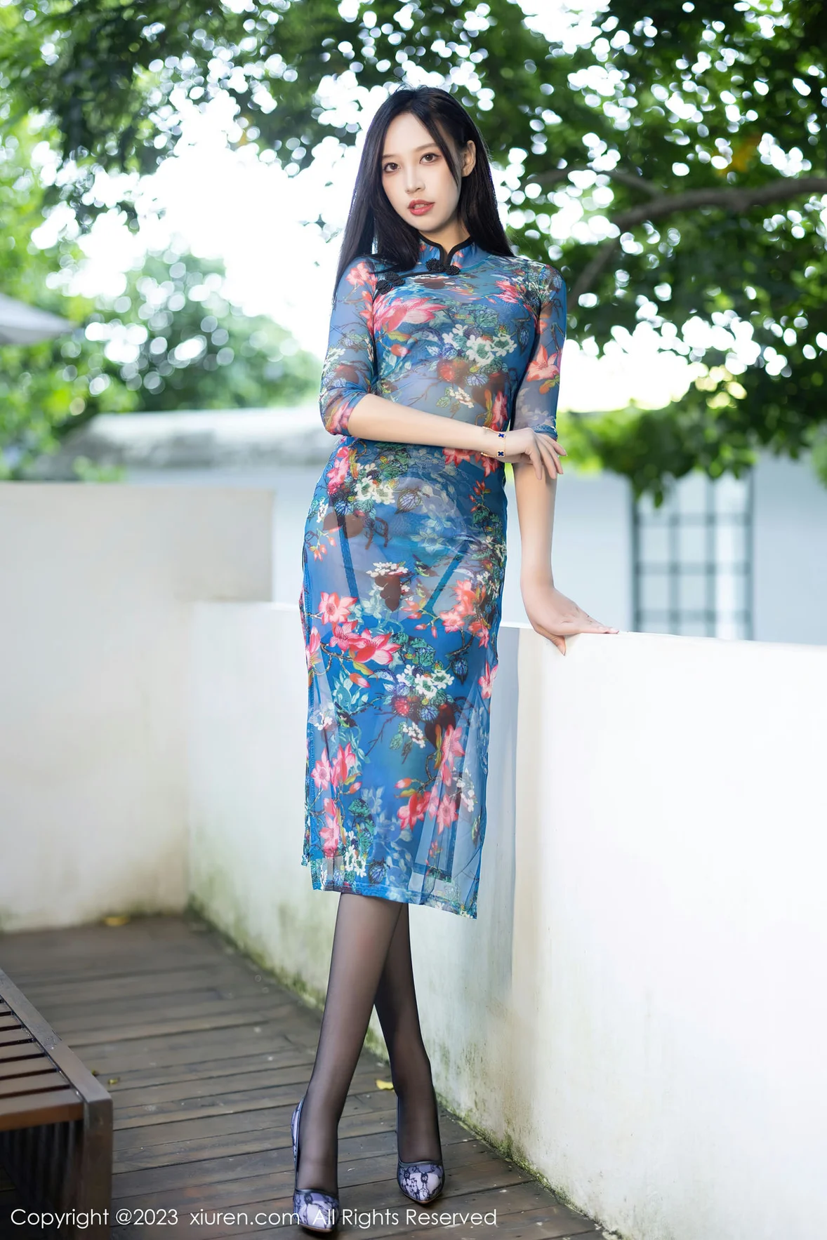 XiuRen 秀人 No.7271 郑颖姗Bev 蓝色旗袍性感写真 [82P]-66COS