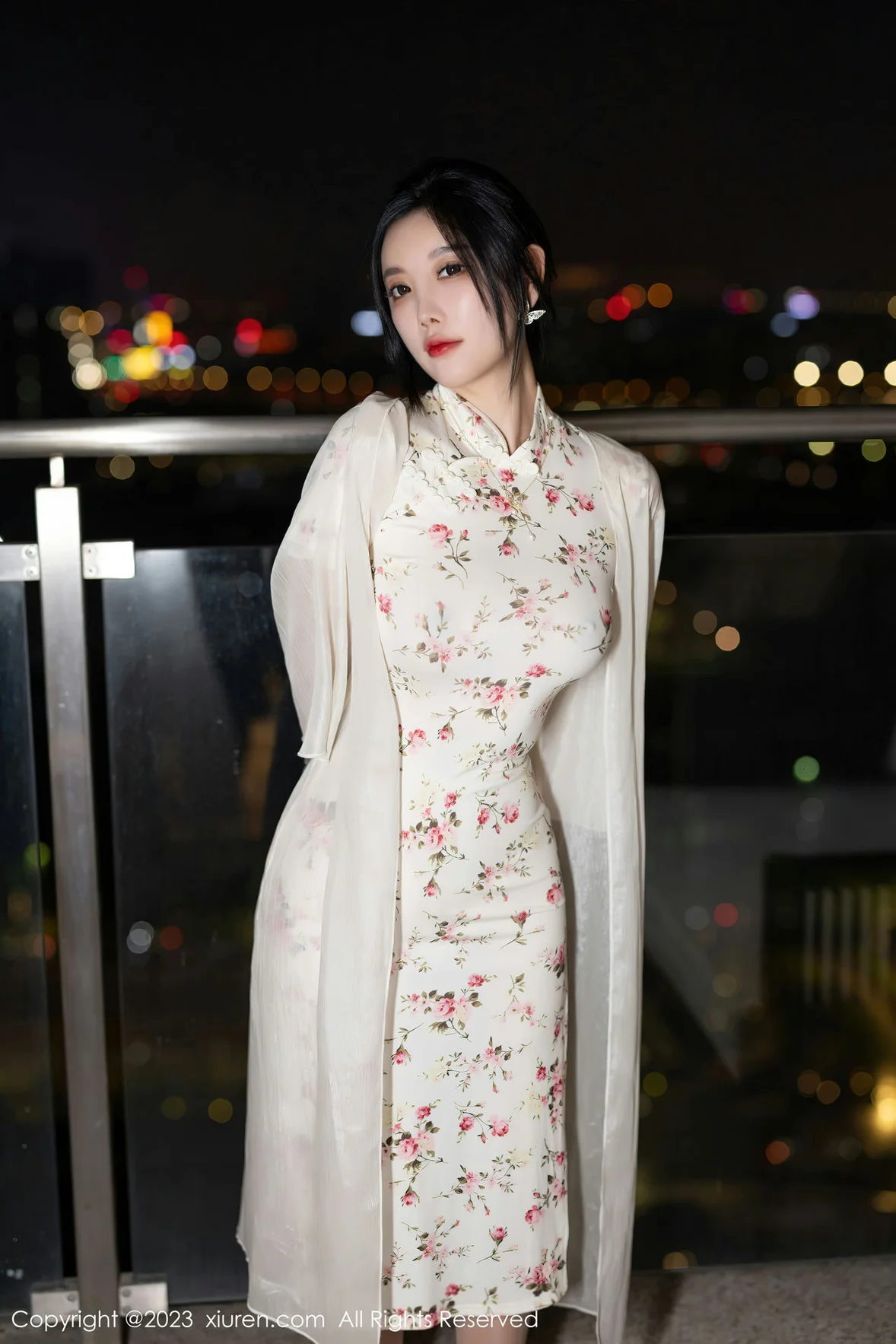 秀人网 No.7363 杨晨晨Yome 碎花旗袍浙江安吉旅拍 [87P]-66COS