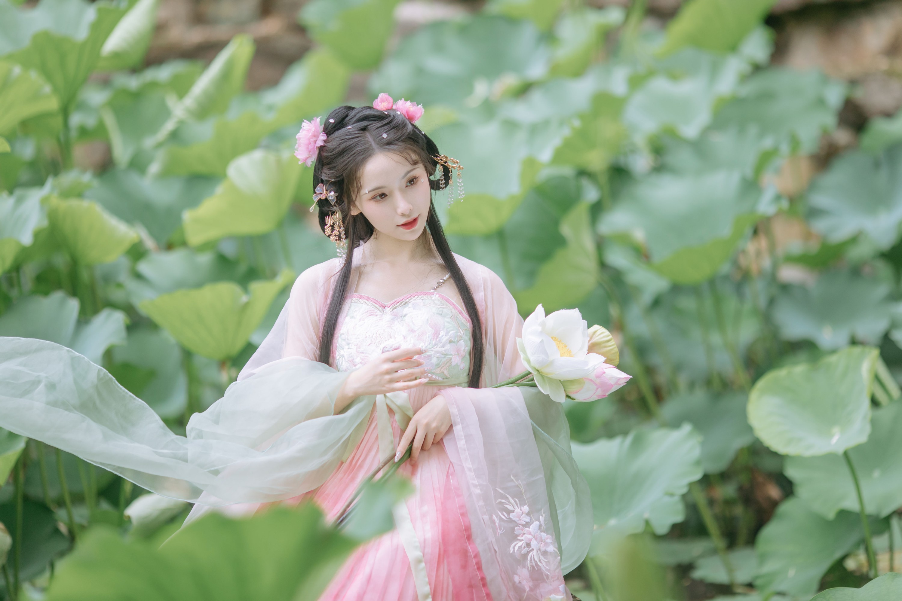 一小枝枝枝枝 – 《荷香袅袅》[18P]-66COS