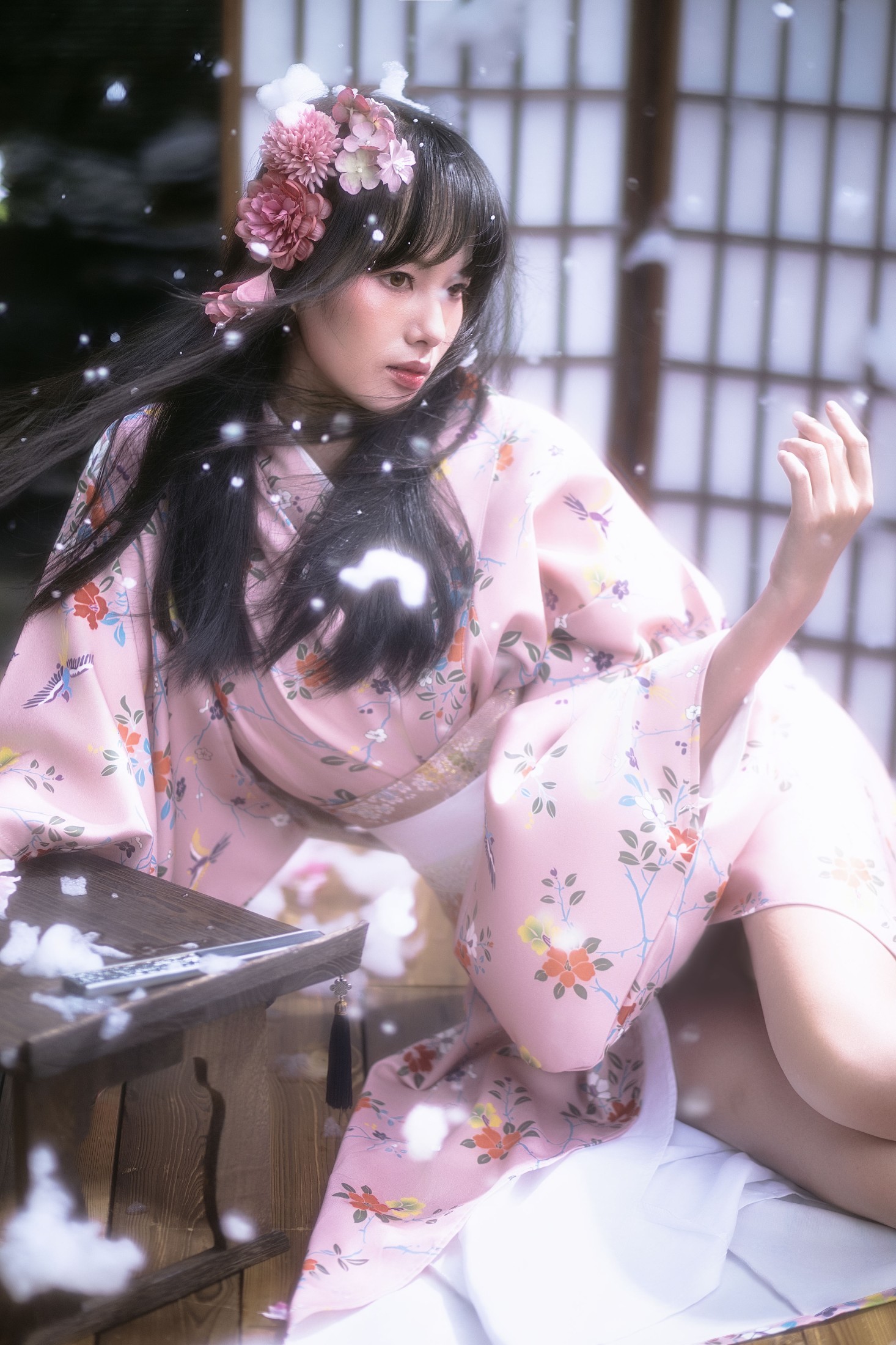 欣欣 – 《夜樱和服少女》[14P]-66COS
