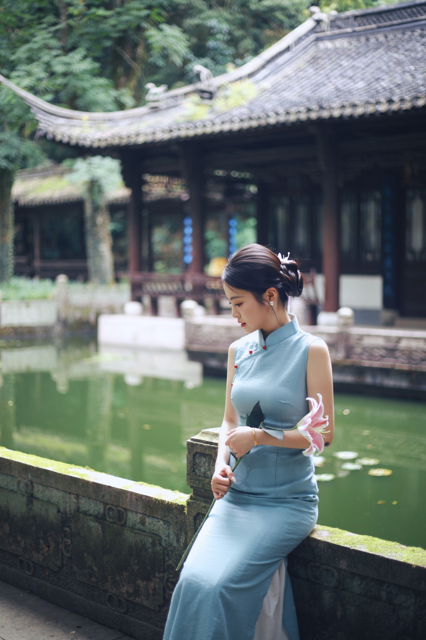 小蓝 – 《越王台旗袍新中式》[31P]-66COS