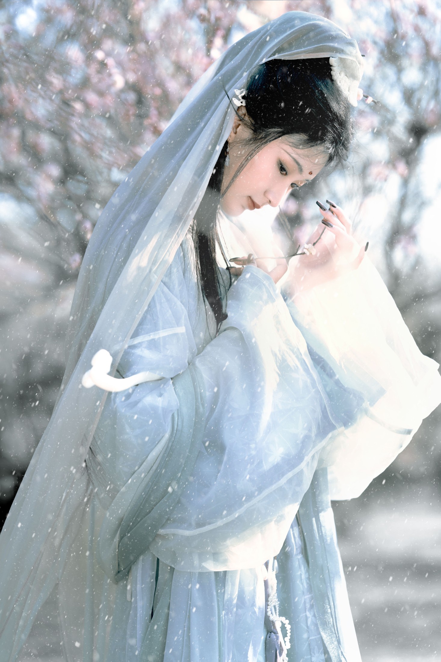 荷里寒 – 《琉璃世界，白雪红梅》[14P]-66COS