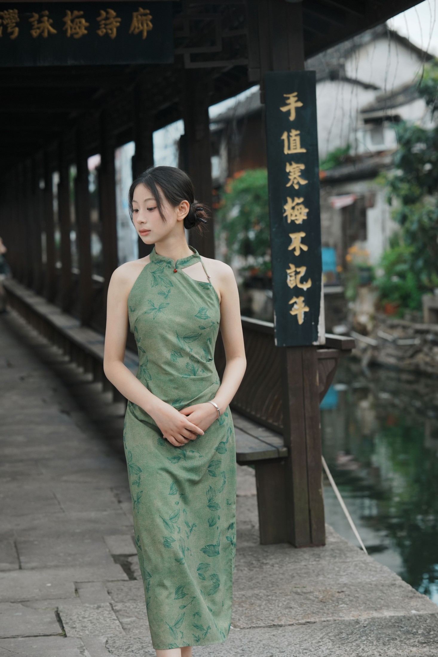 小u – 《绿色江南旗袍》[17P] 插图5