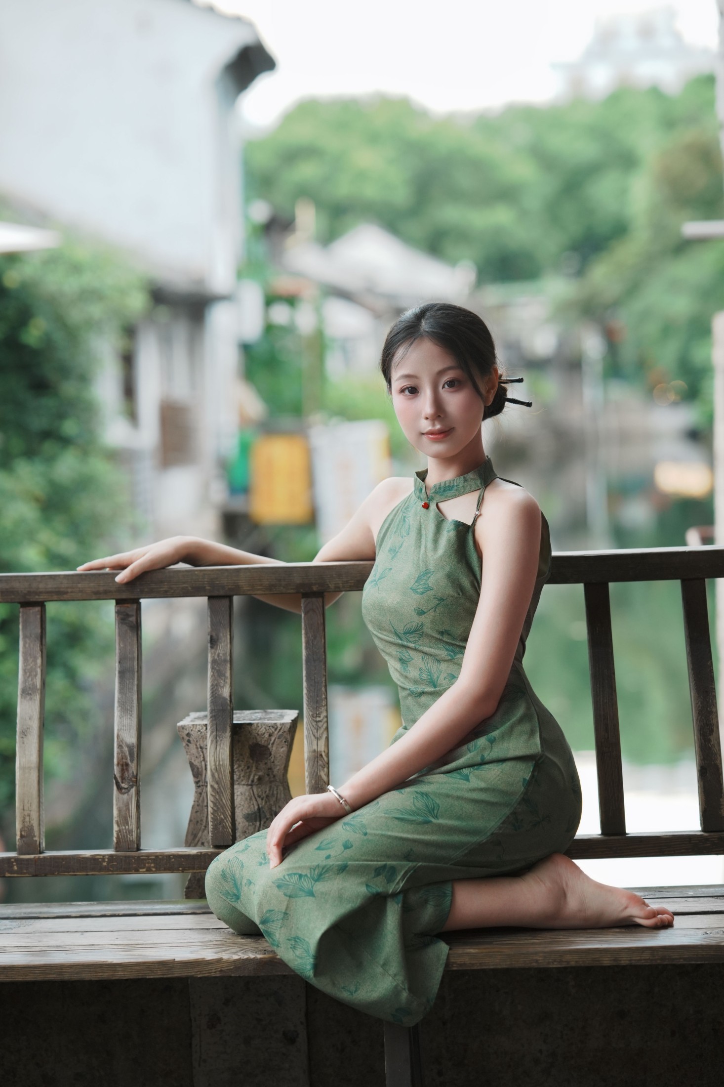 小u – 《绿色江南旗袍》[17P] 插图4