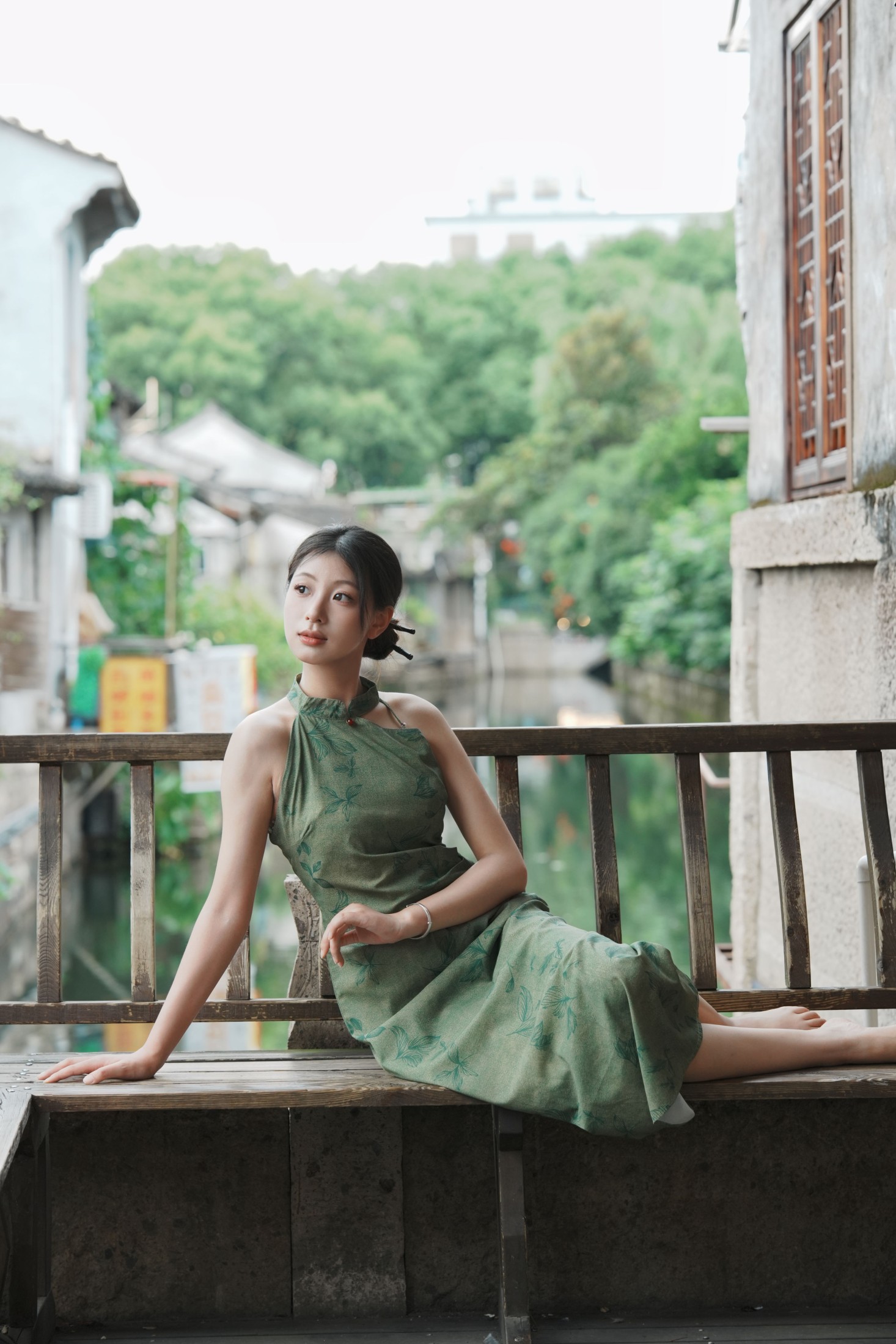 小u – 《绿色江南旗袍》[17P] 插图3