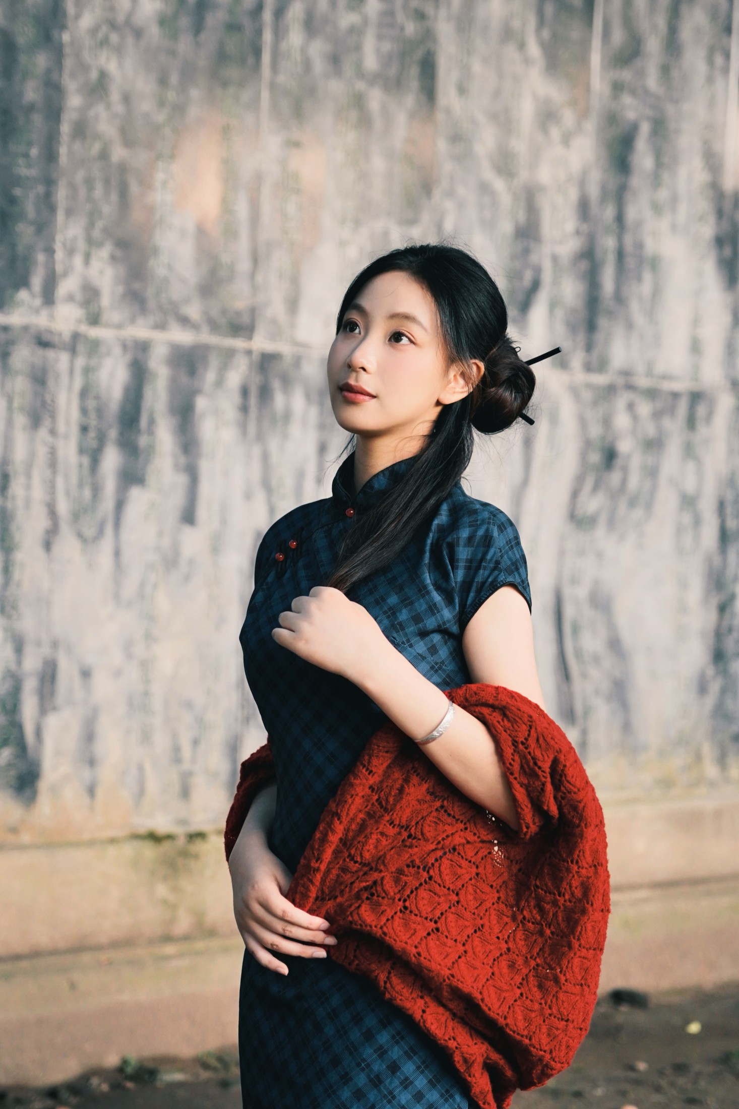 小u – 《蓝色江南旗袍》[19P]-66COS