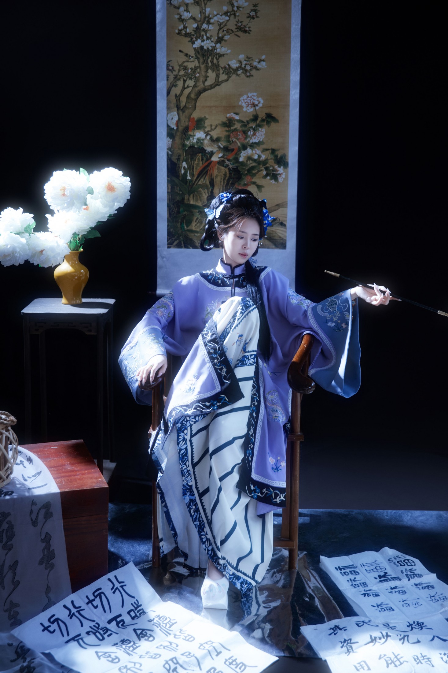 瑶瑶 – 《清韵·蓝裳闺阁的笔墨风华》[12P]-66COS