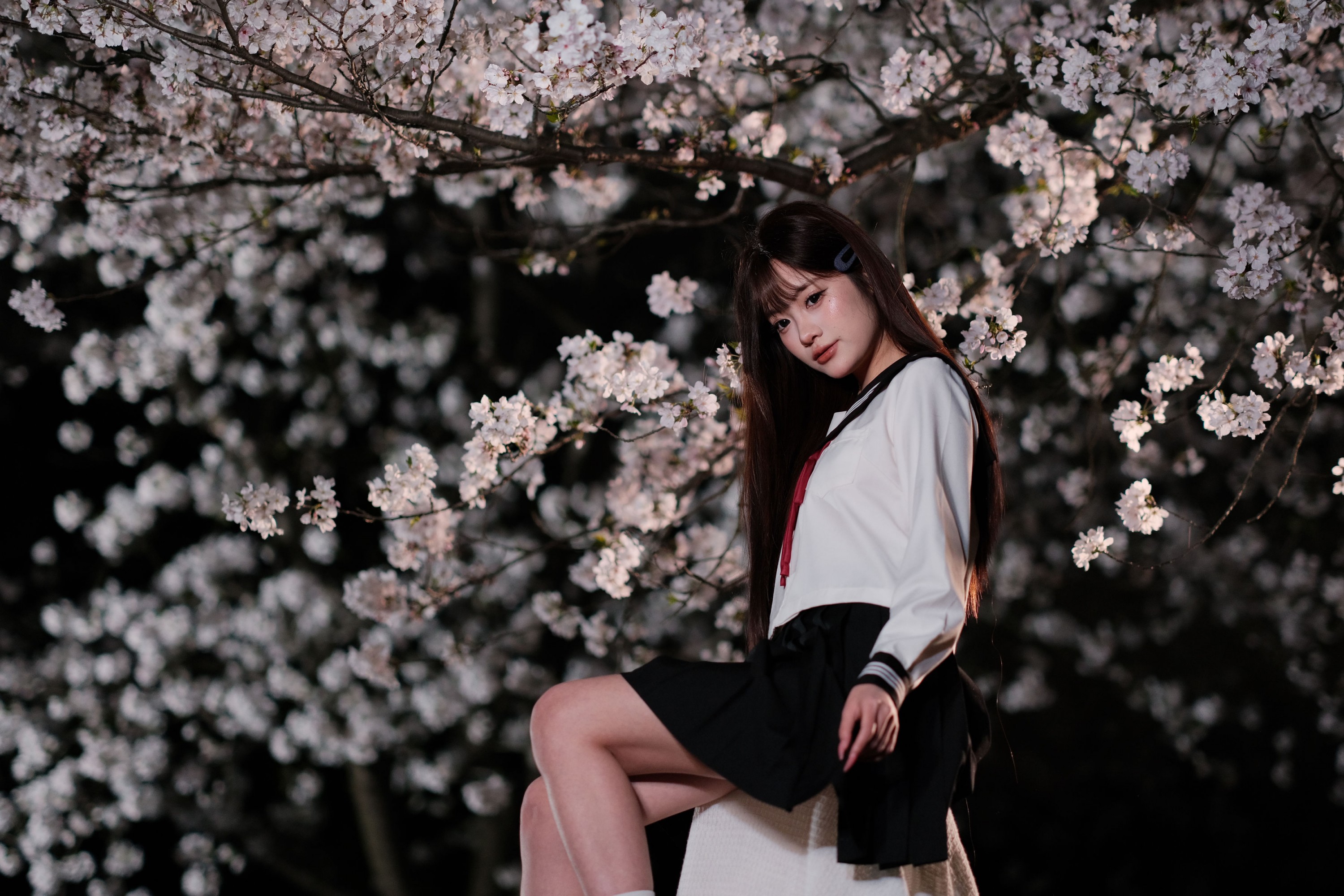 纯纯 - 《夜樱人像 富士中画幅直出》[25P] 插图3