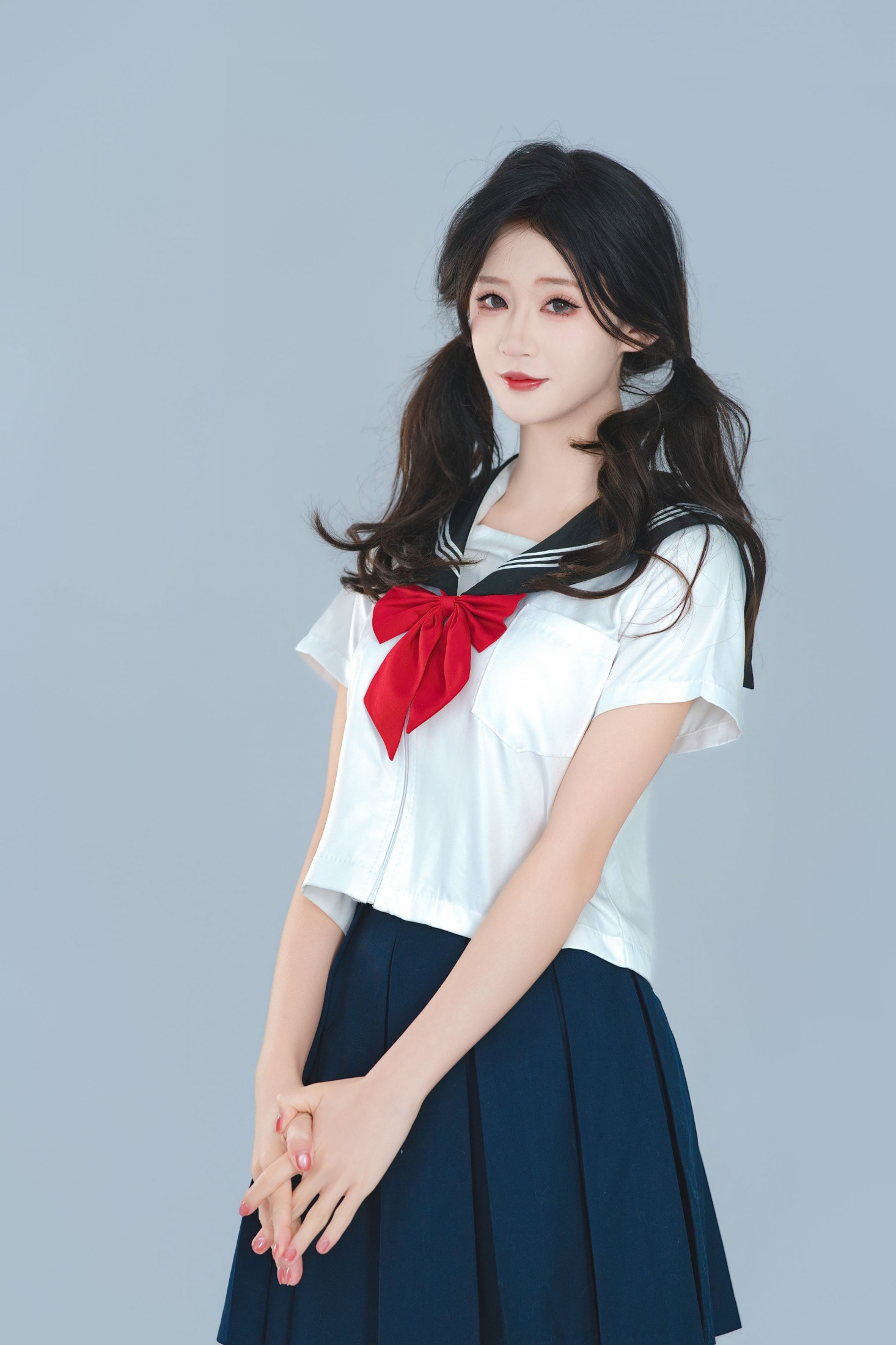 《日系水手服・浅灰背景 被定格的青春心事》[105P] 插图4