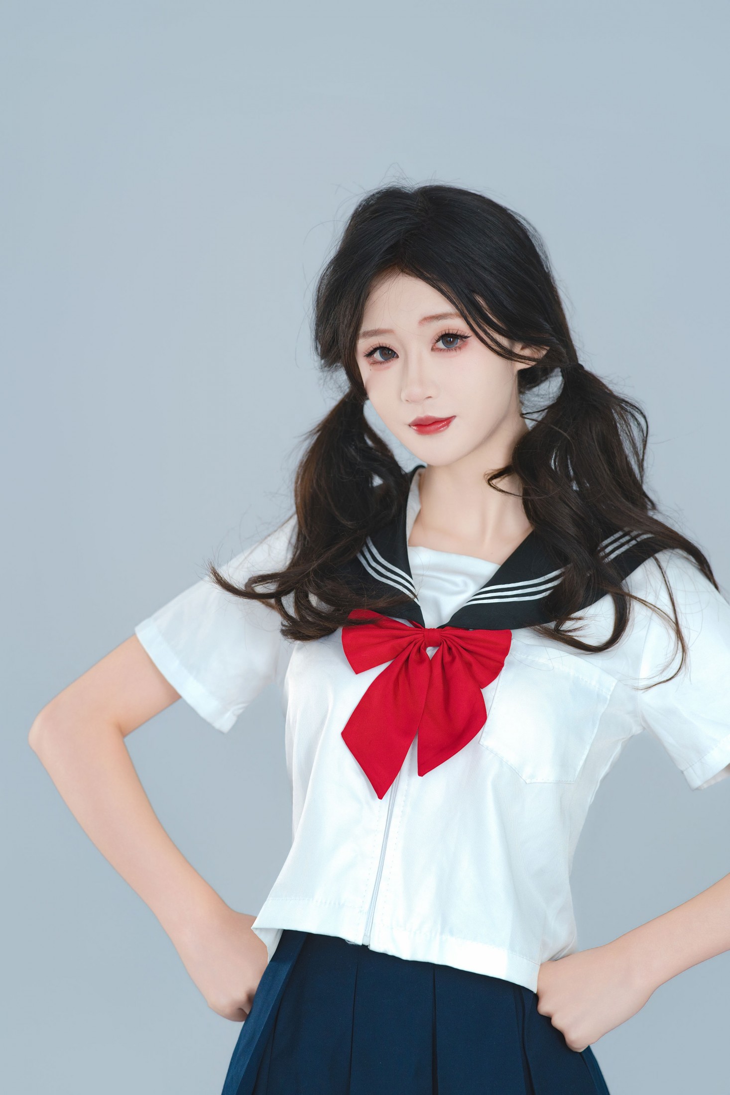 《日系水手服・浅灰背景 被定格的青春心事》[105P] 插图3