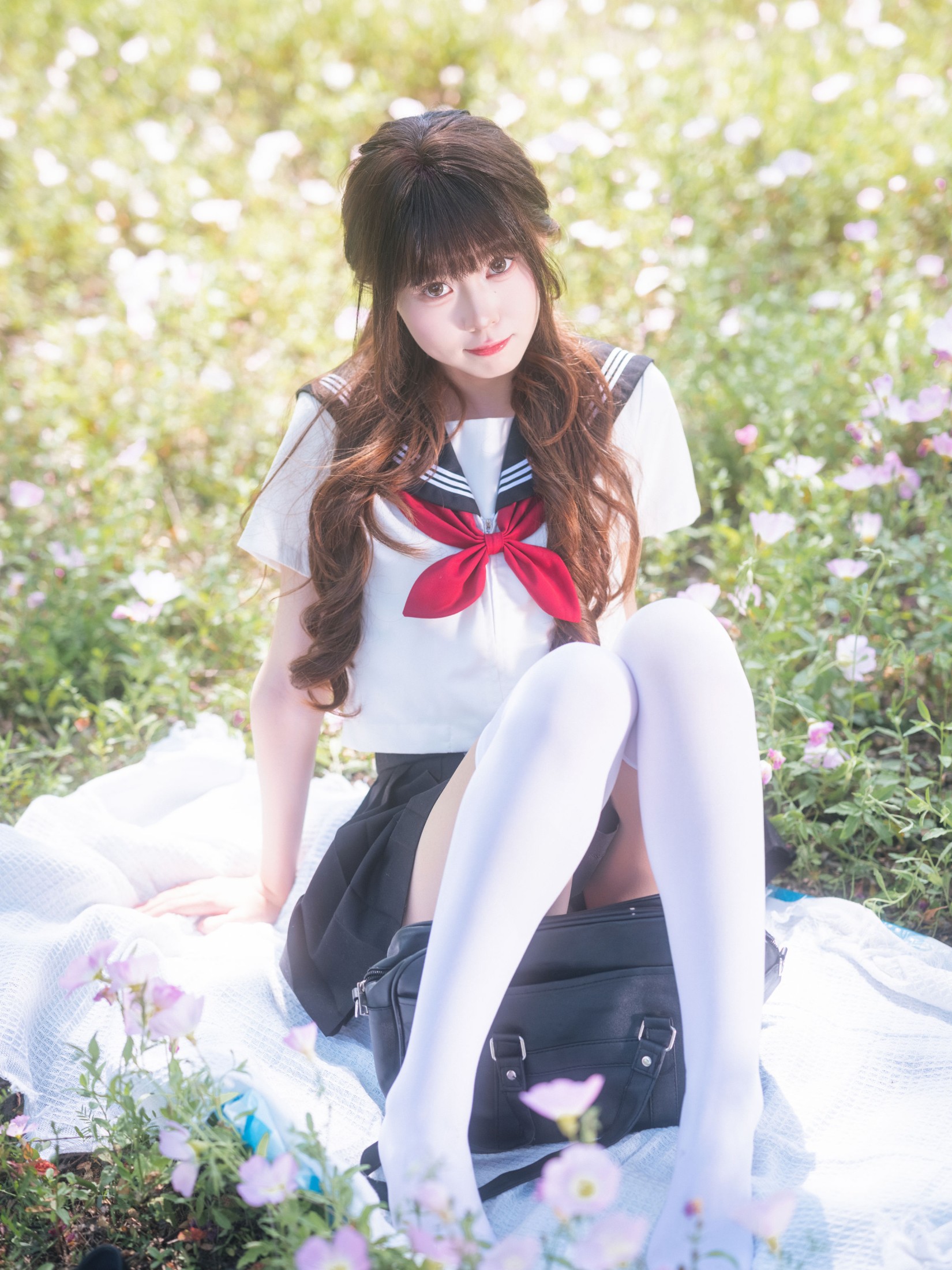 《月见花海JK少女》[50P] 插图5