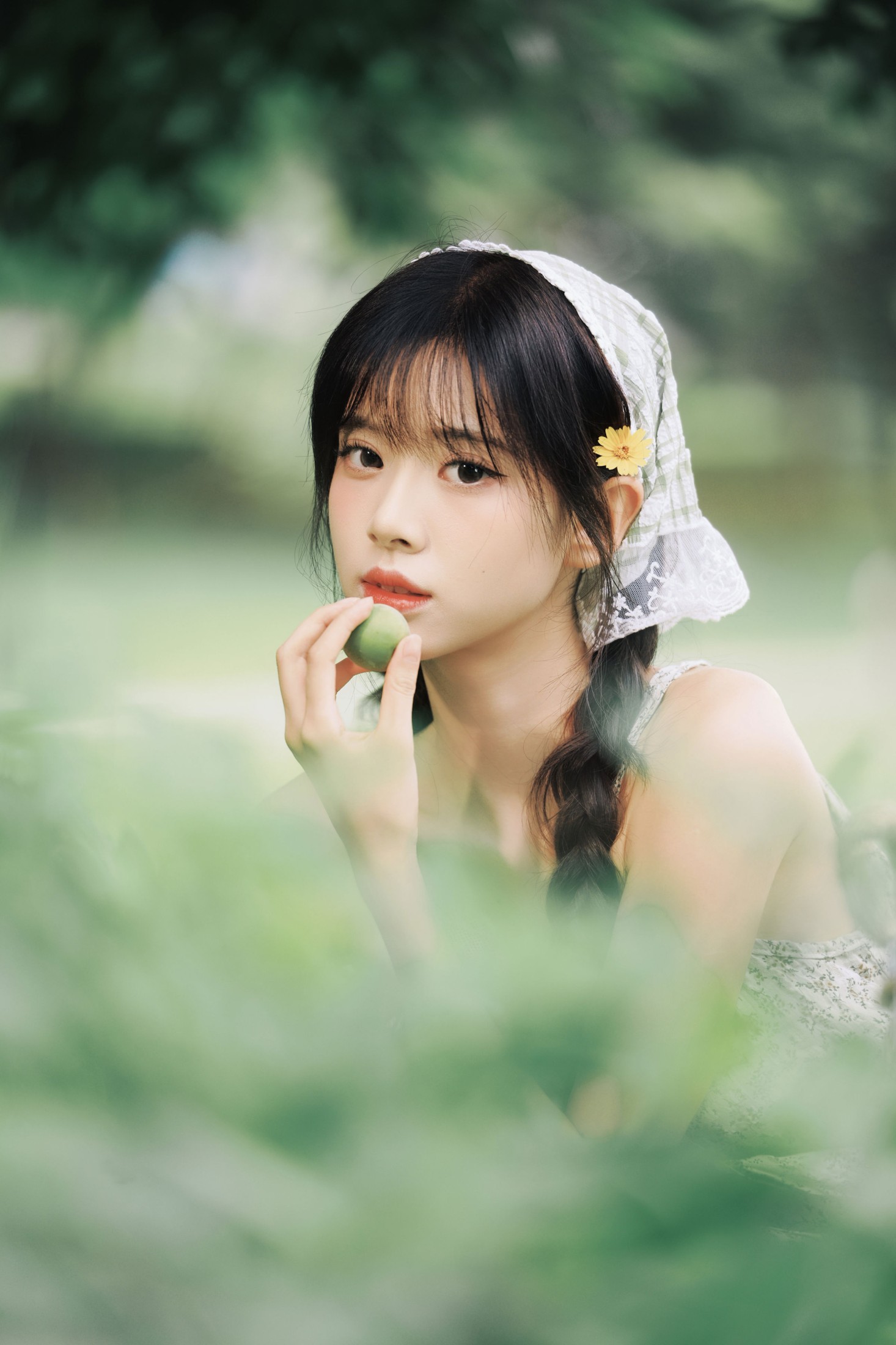 《绿野森林｜少女田园系碎花裙写真》[12P]-66COS