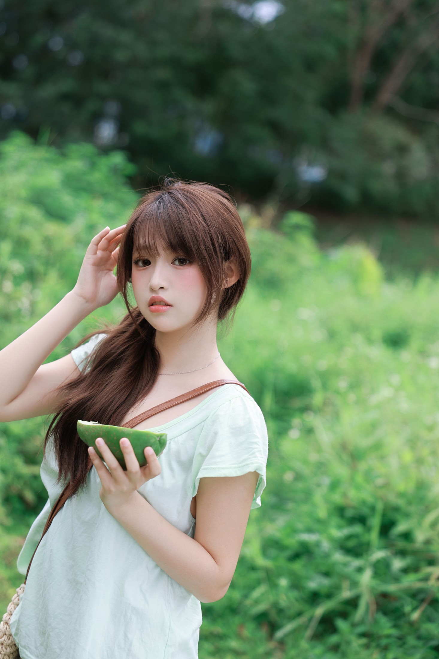 《夏日森林来信，薄荷绿的风与草帽少女》[24P]-66COS