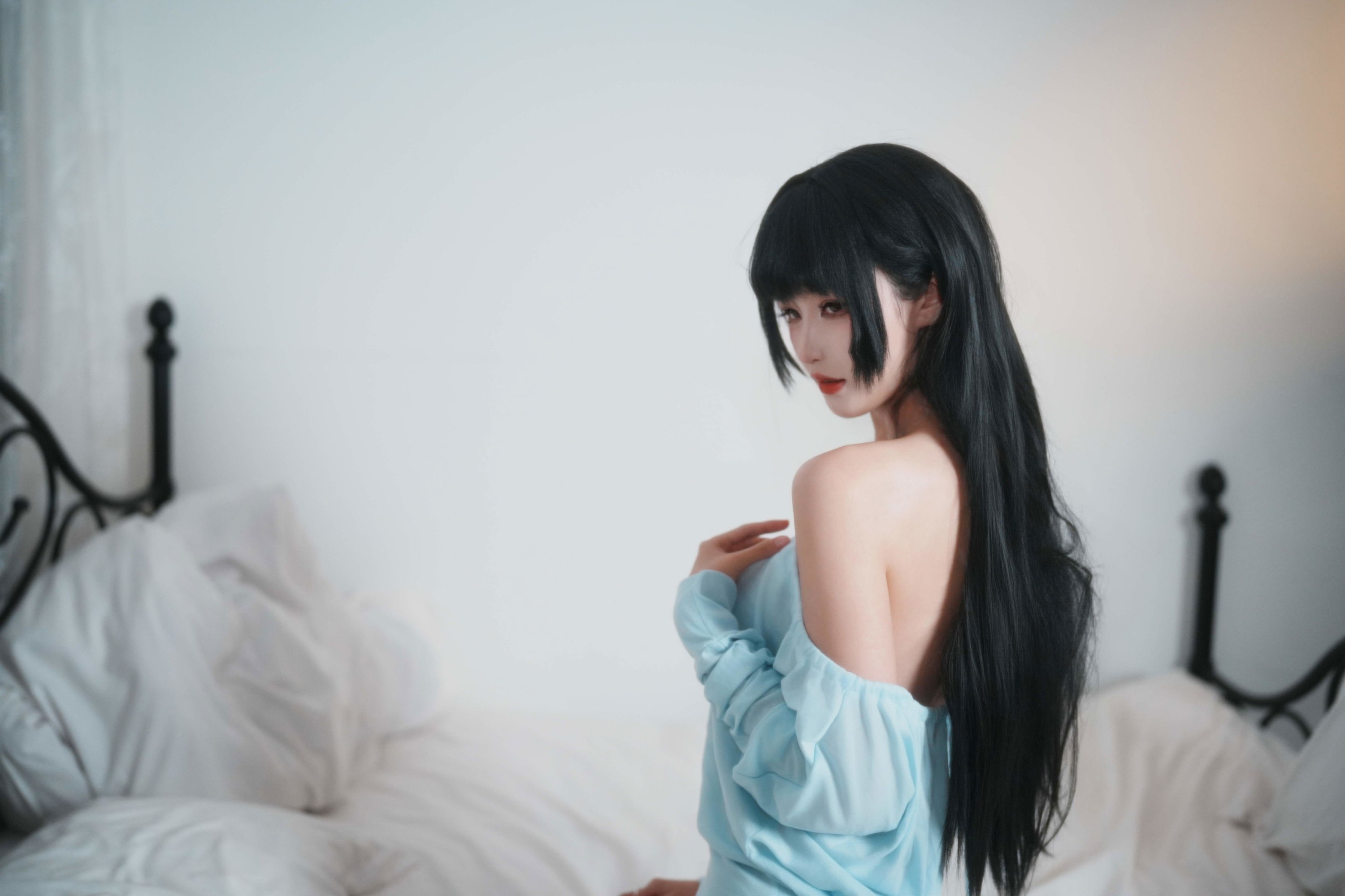 《模特林瑜 ｜ Vol.25 - 氛围感蓝色包臀裙》[51P]-66COS