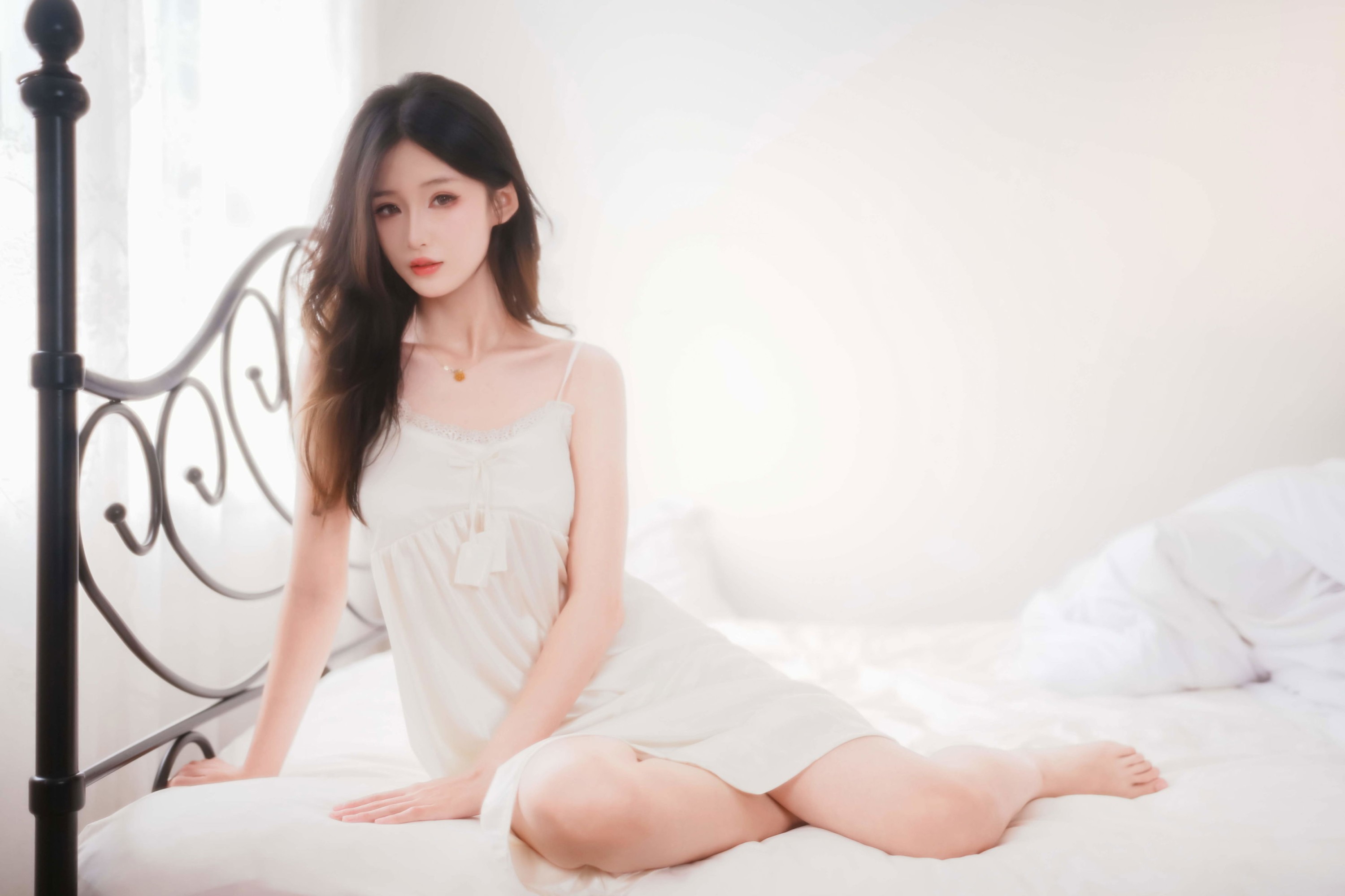《模特林瑜 ｜ Vol.28 – 白色吊带裙》[26P]-66COS