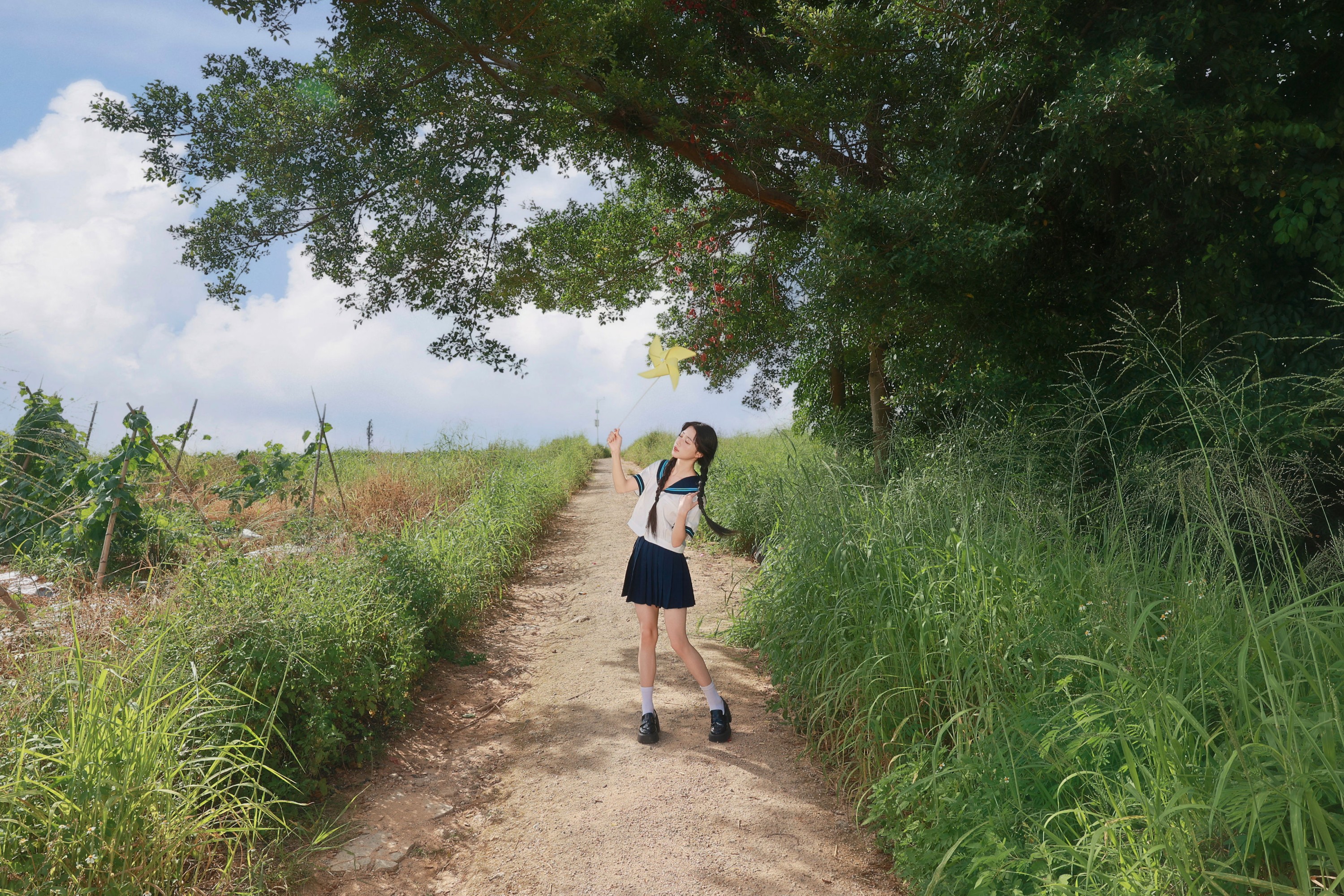 《日系 JK 写真，风车与风的夏天》[26P]-66COS