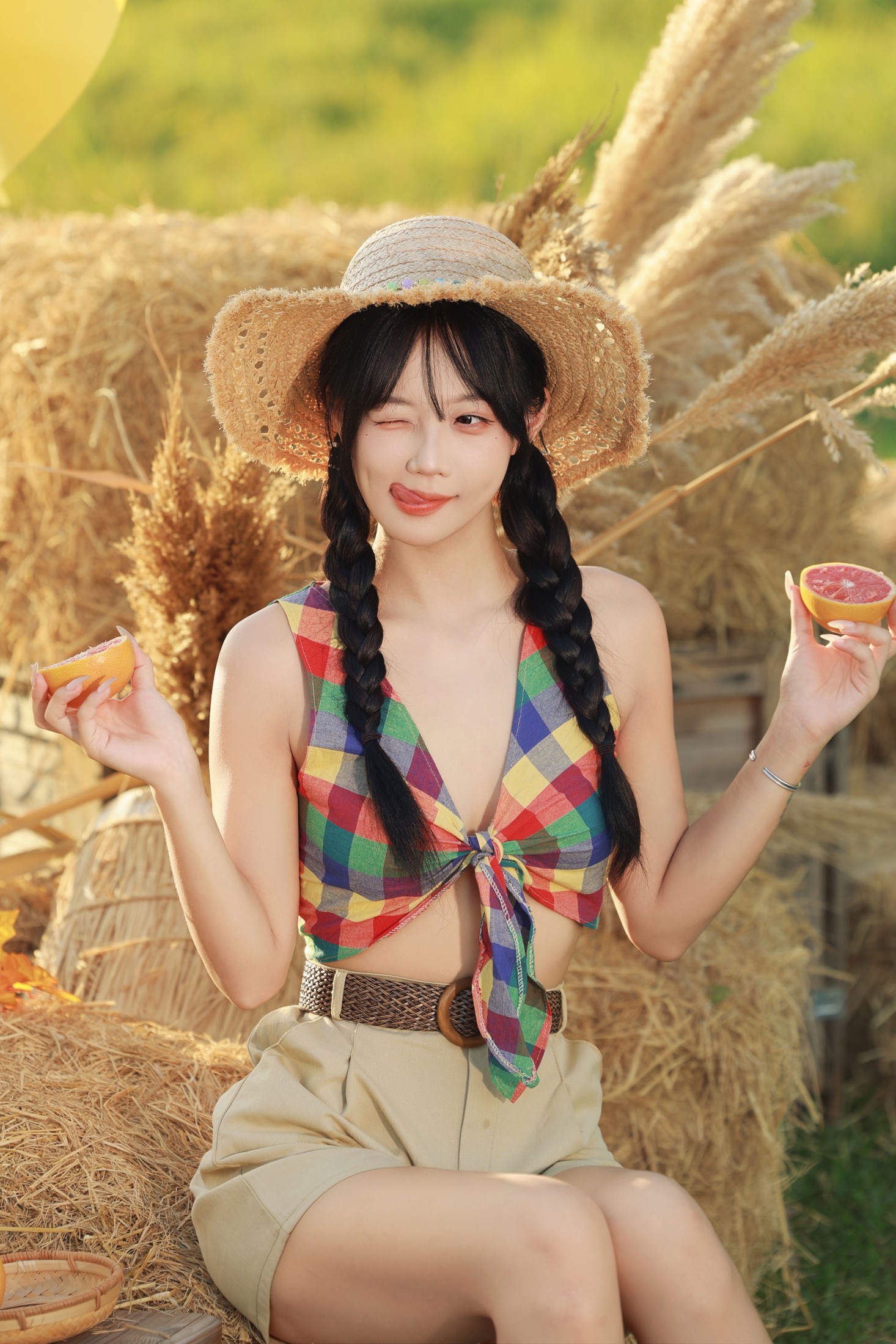 《秋日序曲・稻田与草帽少女》[25P]-66COS