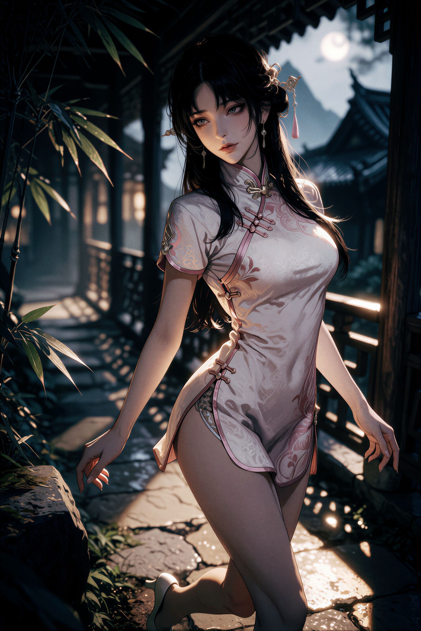 《静夜思 · 驿馆一夜｜白粉旗袍的三十帧月光》[30P]-66COS